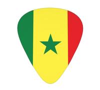 Set di plettri per chitarra con bandiera del Senegal, 3 diversi spessori, 12 pezzi per una varietà di strumenti
