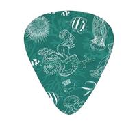 Set di plettri per chitarra con delfini, fiori, stella marina, corallo, conchiglie, materiale ABS di alta qualità, vari spessori, migliora la tua esperienza di gioco