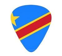 Set di plettri per chitarra con motivo bandiera del Congo, 12 pezzi, spessore misto, progettati per chitarre acustiche ed elettriche
