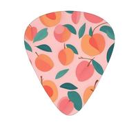 Set di plettri per chitarra con motivo rosa pesca senza cuciture, materiale ABS di alta qualità, vari spessori, migliora la tua esperienza di gioco