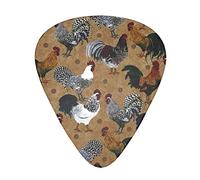 Set di plettri per chitarra con stampa di gallo e pollo, confezione da 12 pezzi, regalo per chitarra per basso plettri per chitarra acustica con scatola trasparente