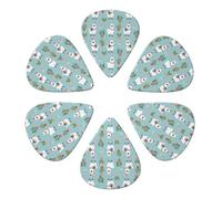 Set di plettri per chitarra in celluloide alla moda Llama Alpaca, confezione da 6 plettri per basso, mandolino, chitarristi acustici, multi-spessore 0,46 mm/0,71 mm/0,96 mm