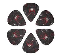 Set di plettri per chitarra in celluloide classica, bambola horror spaventosa nera, confezione da 6 palette per mandolino, basso e chitarra acustica, scelta del musicista, 0,46-0,96 mm