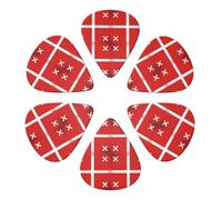 Set di plettri per chitarra in celluloide classica con bandiera danese e texture, confezione da 6 palette per mandolino, basso e chitarra acustica, scelta del musicista, 0,46-0,96 mm