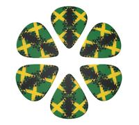 Set di plettri per chitarra in celluloide classica con bandiera grunge della Giamaica, confezione da 6 per mandolino, basso e chitarra acustica, scelta del musicista, 0,46-0,96 mm