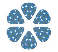 Set di plettri per chitarra in celluloide classica Llama Alpaca, confezione da 6 palette per mandolino, basso e chitarra acustica, scelta del musicista, 0,46-0,96 mm