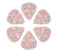 Set di plettri per chitarra in celluloide classica, patate colorate e adorabili, confezione da 6 palette per mandolino, basso e chitarra acustica, scelta del musicista, 0,46-0,96 mm