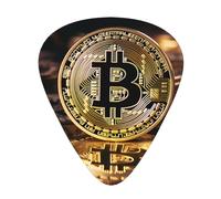 Set di plettri stampati bitcoin, 12 pezzi, sottili, medi e spessi, adatti per chitarra, basso, chitarra elettrica e ukulele
