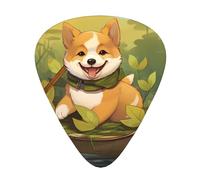 Set di plettri stampati con cane seduto, 12 pezzi, sottili, medi e spessi, adatti per chitarra, basso, chitarra elettrica e ukulele