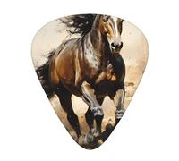 Set di plettri stampati con cavallo occidentale, 12 pezzi, sottili, medi e spessi, adatti per chitarra, basso, chitarra elettrica e ukulele