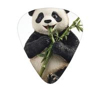 Set di plettri stampati con ciondolo a forma di panda, 12 pezzi, sottili, medi e spessi, adatti per chitarra, basso, chitarra elettrica e ukulele