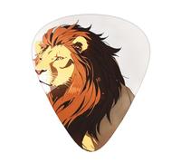 Set di plettri stampati con leone che alza la testa, 12 pezzi, sottili, medi e spessi, adatti per chitarra, basso, chitarra elettrica e ukulele