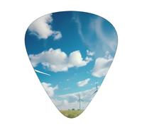 Set di plettri stampati con mulini a vento, 12 pezzi, sottili, medi e spessi, adatti per chitarra, basso, chitarra elettrica e ukulele