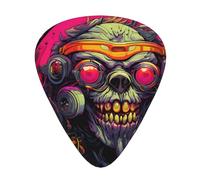 Set di plettri stampati con scimmia punk, 12 pezzi, sottili, medi e spessi, adatti per chitarra, basso, chitarra elettrica e ukulele