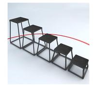 Set di plyo box impilabili per fitness, piattaforma trapezoidale resistente per esercizi step up a casa, palestra, salti e allenamento della forza, panca da allenamento salvaspazio