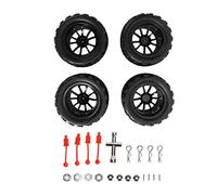 Set di pneumatici e ruote per auto RC Set di cerchi in gomma resistente premium nera 4 pezzi per SLASH 1/10 camion a corsa breve Diametro pneumatico 11,8 cm Larghezza pneumatico