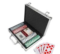 Set di poker - Fiches senza taglio, scatola portatile per il trasporto, organizer per giochi da tavolo premium, forniture per eventi di alta qualità | Per adulti, uomini, donne, giocatori, organizzato