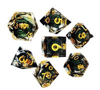 Set di poliedrici, set di da gioco di ruolo | poliedrici da gioco da tavolo 7X,e Design unico con nucleo liquido Piccoli per giocatori di uomini e donne