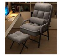 Set di poltrone e ottomane moderni in lino di metà secolo, elegante poltrona reclinabile con poggiapiedi per soggiorno, ufficio e piccoli spazi, comfort ed eleganza combinati