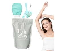 Set di polveri per la rimozione dei capelli, senza dolore e istantaneo, per gambe e un corpo liscio, ingredienti naturali, con guanto esfoliante per donne, uomini, casa, viaggi, in viaggio