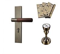 Set di pomelli for porte con chiave a mortasa in bronzo classico - Ideale for sostituire set di serrature antiche con maniglia effetto legno(ModelD)