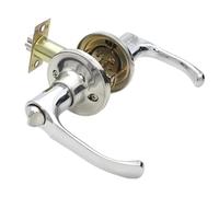 Set di Pomelli per Porta Maniglia for porta in acciaio inossidabile a tre barre con serratura e chiavi, lega di zinco rame universale porte interne camera da letto(3-5cm thickness)