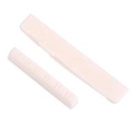 Set di Ponti in Osso per Chitarra Acustica, Sella per Ponte in Osso Ad Alta Resistenza e Sostituzione di Dadi per Accessori per Strumenti di Chitarre Acustiche Folk a 12 Corde