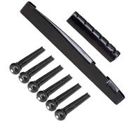 Set Di Ponti Per Chitarra 6 Corde Piroli Capotasto Cordiera Accessori In Plastica Per Chitarra Acustica(Black)