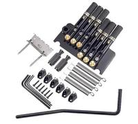 Set Di Ponti Per Chitarra Chitarra Elettrica Senza Paletta Base In Ottone Ispessito Ponte Con Tirante Vibrato Cordiera Sotto Il Cavallo(Black)