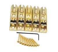 Set Di Ponti Per Chitarra Ponte Singolo Per Chitarra A 5 Corde Sellette Cordiera 3 Fori Con Vite Accessori Per Basso(Gold)