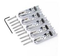 Set Di Ponti Per Chitarra Ponte Singolo Per Chitarra A 5 Corde Sellette Cordiera 3 Fori Con Vite Accessori Per Basso(Silver)