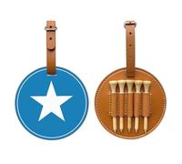 Set Di Porta Tee Da Golf Divertente Organizer Per Accessori Da Golf In Pelle Pu Con Stampa Della Bandiera Della Repubblica Della Somalia E 5 Tee In Legno Regalo Portatile Per Golfisti Uomini E Donne