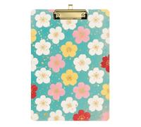 Set di portablocco in plastica giapponese rosa e bianco con fiori di ciliegio, formato A4, formato 23,5 x 30,5 cm