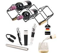 Set di portabottiglie eluno da 6 pezzi con versatore per decanter con tappo, coltello da cameriere, tappo per il vuoto, asta di raffreddamento e tagliacapsule, set da sommelier