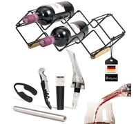 Set di portabottiglie eluno da 6 pezzi con versatore per decanter con tappo, coltello da cameriere, tappo per il vuoto, asta di raffreddamento e tagliacapsule, set da sommelier