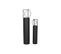 Set di Portacandele Home ESPRIT Nero Metallo Cristallo 27 x 27 x 125 cm [2 Un