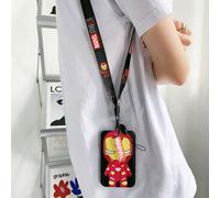 Set di portacard con cordino, badge, e portachiavi in materiale ABS con motivi di Supereroi Marvel come Superman e Spider-Man, casual e versatile, adatto per uomo ABS