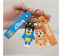 Set di portachiavi decorativi natalizi con personaggi come Coco, Rusty, Bingo, Muffin e altri, perfetto come regalo, decorazione di borse e collezione, mini figurine di alta qualità e carine Cocco,Blu