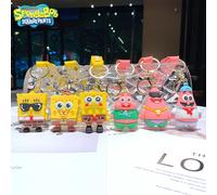 Set di portachiavi delicato e creativo con Spongebob Squarepants e Patrick Star, realizzato in materiale durevole e lavorazione pregiata, adatto per collezione, decorazione domestica, chiavi, bagagli,