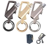 Set di portachiavi multiuso da campeggio con fiammiferi impermeabili e accendino riutilizzabile per uso esterno e apribottiglie