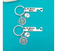 Set di portachiavi per migliori amici, a lunga distanza, regalo per andare via, regalo di Natale e compleanno per donne e amici