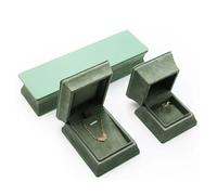 Set di portagioielli slim waist, organizer in pelle PU verde e velluto, 3 o 5 pezzi, contenitore in velluto verde for giadeite Conservazione dei gioielli(3 pcs set)