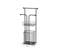 Set di portasciugamani in ferro di lusso, carrello for lavanderia, organizer mobile for il bagno con ruote, cestino portaoggetti da pavimento antiruggine(AK8 black)