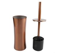 Set di portascopino da bagno con design a pavimento, in acciaio inox, manico lungo con finitura dorata, per una casa moderna (colore rame)