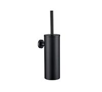 Set di portascopino da bagno nero in acciaio inox 304, montaggio a parete, per supporto e pulizia del lavandino, elegante design nero per bagni moderni