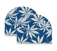 Set di portatovaglioli in acrilico bianco blu con motivo marijuana, per feste, matrimoni, eventi, autoportanti per tovaglioli di carta, decorazioni per la casa
