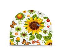 Set di portatovaglioli in acrilico con girasoli e farfalla per feste, eventi di nozze, portatovaglioli autoportanti per cucina, decorazione domestica, feste, eventi di nozze, confezione da 2