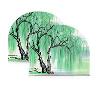 Set di portatovaglioli in acrilico con pittura a inchiostro cinese, per bar da picnic, rustici, autoportanti, decorazioni per la casa per feste, matrimoni, eventi, confezione da 2