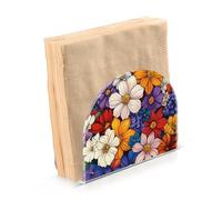 Set di portatovaglioli in acrilico rosso con fiori lavanda Phlox narciso per bar da picnic rustico autoportante asciugamano e portatovaglioli arredamento per la casa per picnic bar rustico