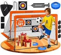 Set di porte da calcio KESSER® da 2 pezzi | Fantastico regalo di calcio per bambini, per interni ed esterni del giardino: antiscivolo - Incl. accessori per l'allenamento di calcio: coni, bersaglio